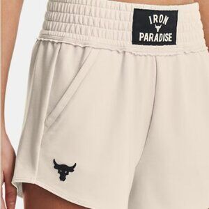 Woman’s project rock Terry shorts under armour WHITE